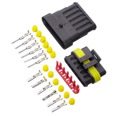 Разъем герметичный SUPERSEAL без провода на 6 контактов, комплект